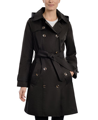 London Fog Women's Hooded Double-Breasted Trench Coat - Macy's