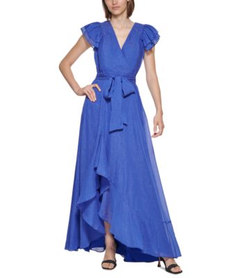 Calvin Klein - Shine Chiffon Ruffle Gown