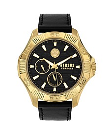Versus by Versace Men's Dtla Black Leather Strap Watch 46mm