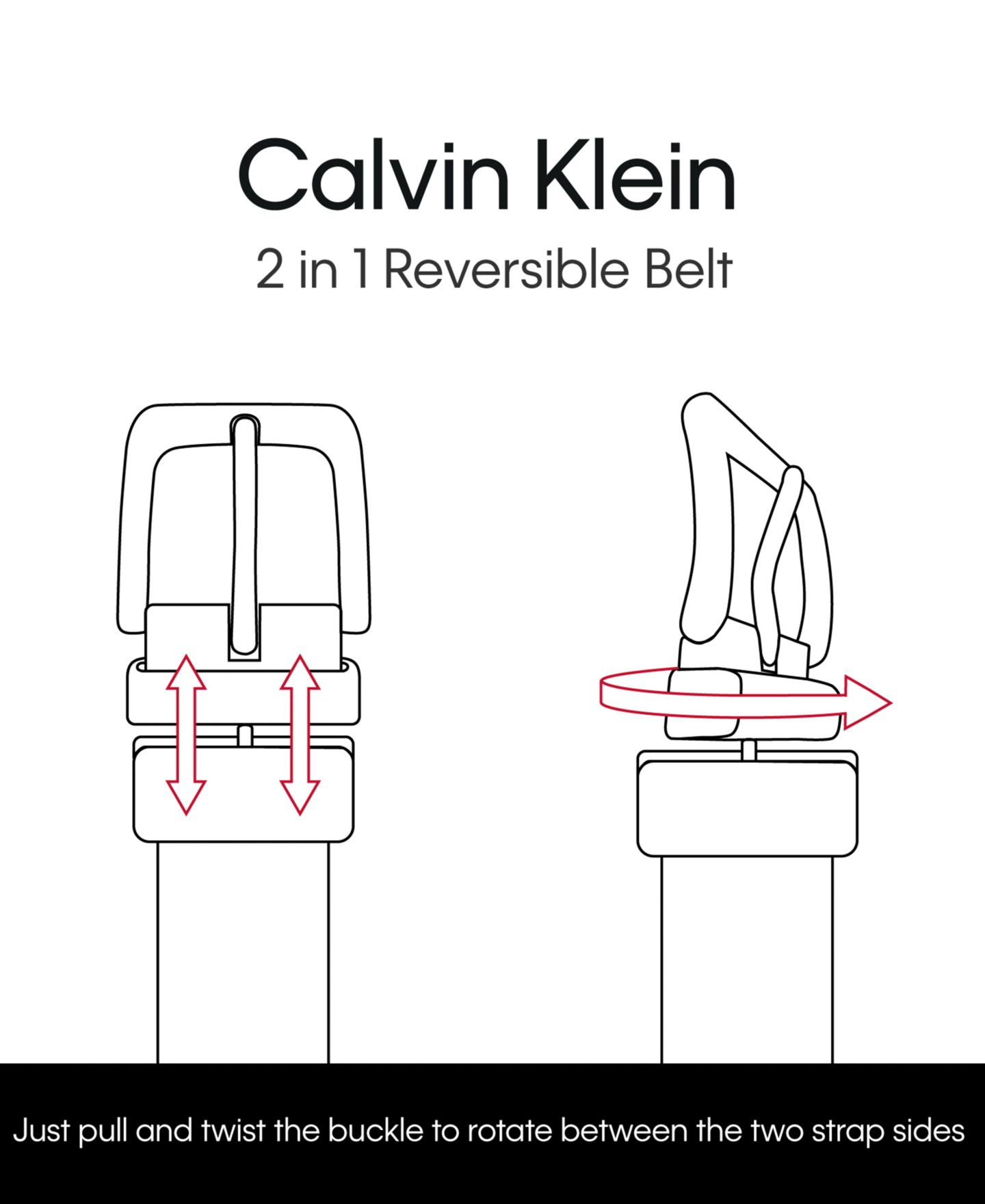 Мужской ремень Calvin Klein Micro Logo Strap Reversible Casual Belt, цвет: Чёрный — фото 14