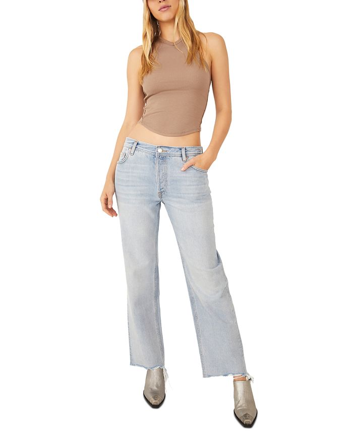 Free People - Maggie Cotton Ripped Straight-Leg Jeans