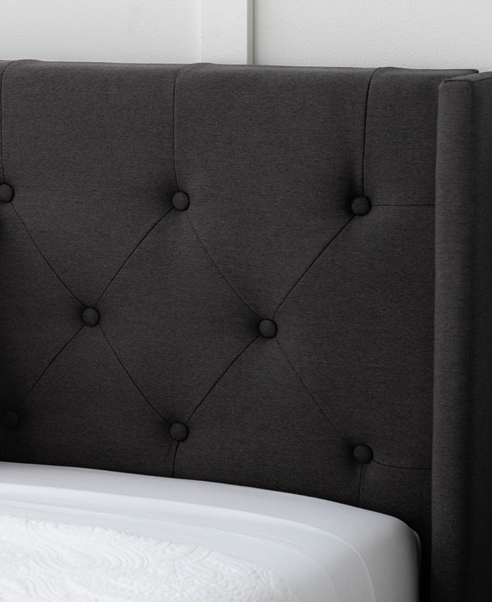 Dream Collection Upholstered Wingback Diamond Tufted Platform Bed