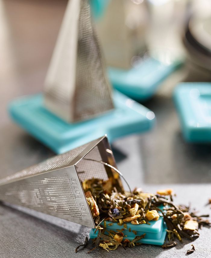 Tea Forte Lusso Platinum Tea Infuser with Turquoise Tea Tray Macy's