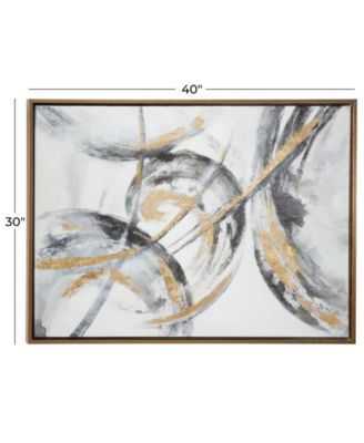 by Cosmopolitan Gold Contemporary Abstract Canvas Wall Art, 30" x 40"