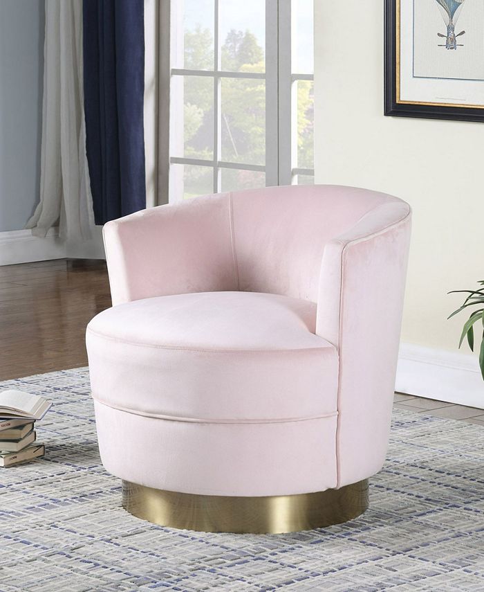 Best Master Furniture Ava Velour with Base Swivel Accent Chair Macy's