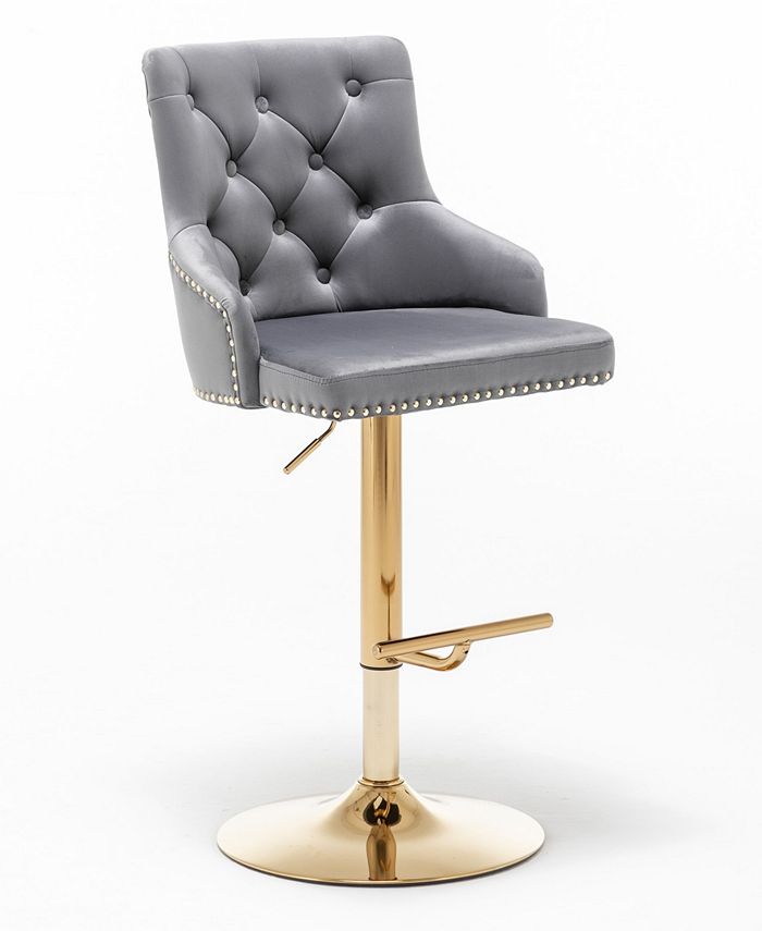Best Master Furniture Brightcast Tufted Bar Stools 2 Piece Macy s
