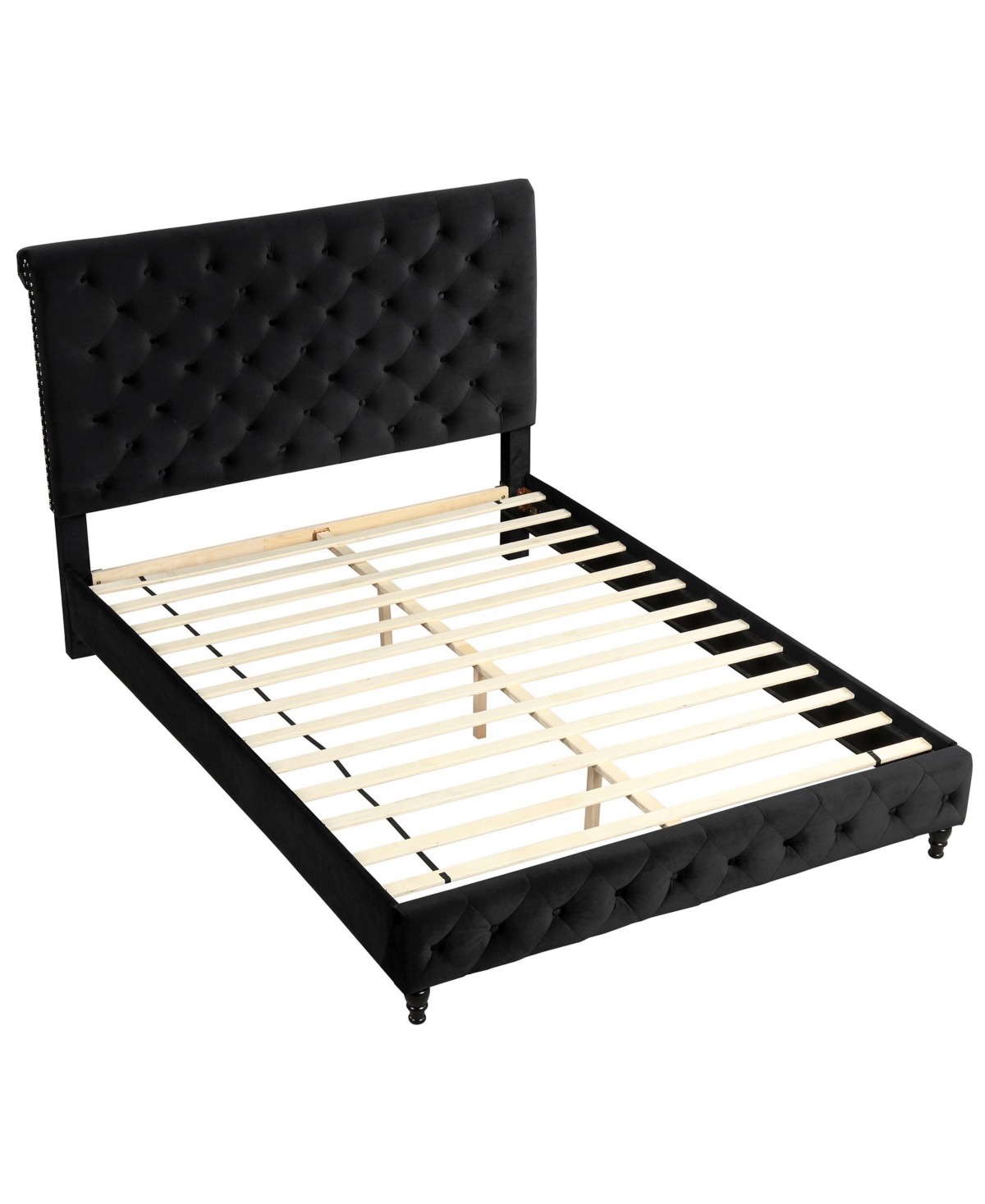 Shop Best Master Furniture Ashley Tufted Fabric Platform Bed, Queen In Black