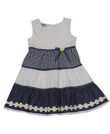 Baby Girls Eyelet and Mixed Print Fit-and-Flare Dress
