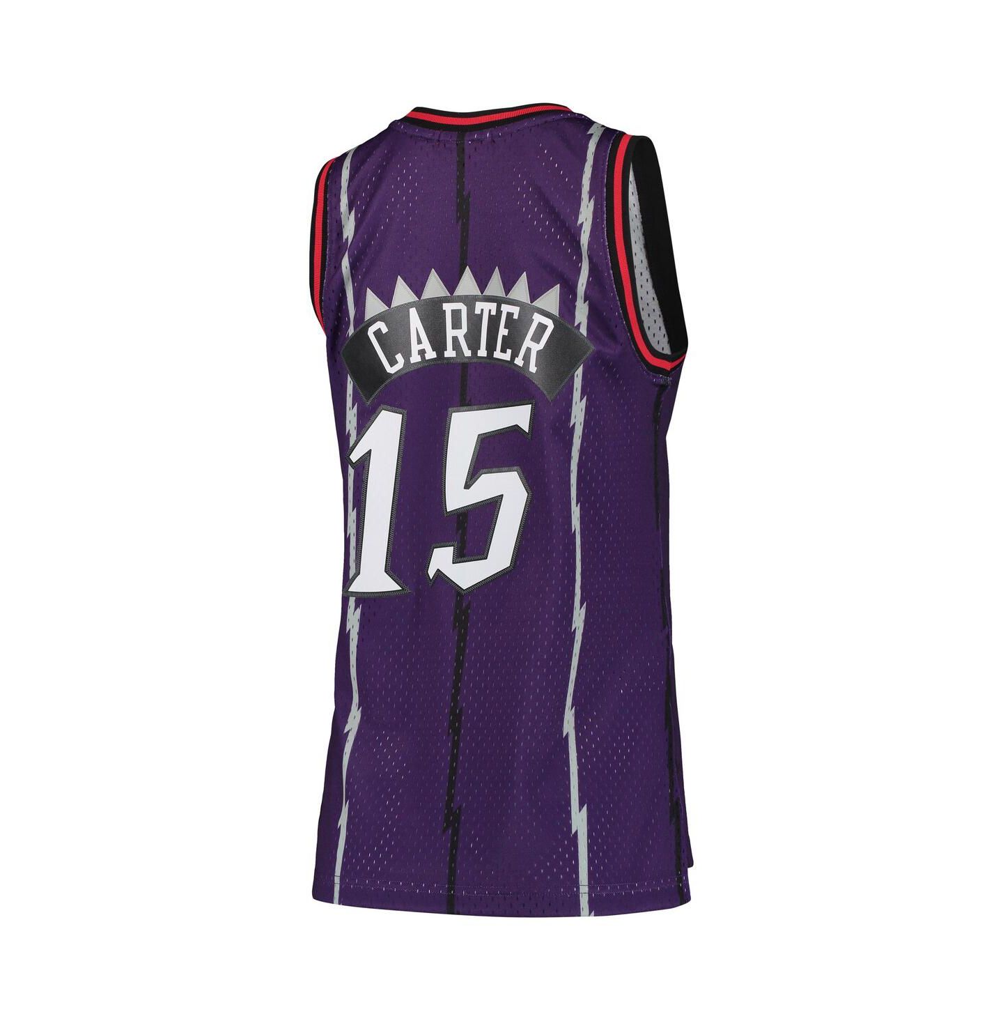 Женский топ Mitchell & Ness Vince Carter Purple Toronto Raptors 1998-99 Hardwood Classics Swingman Jersey — фото 2