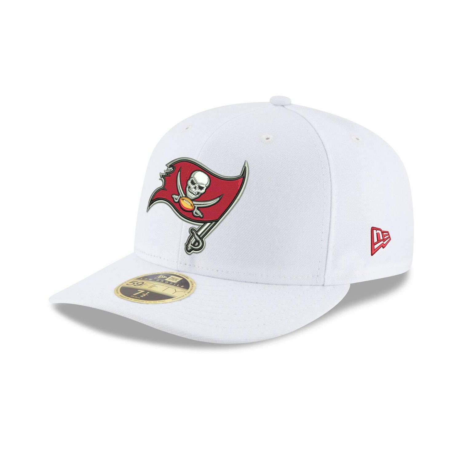 Men's White Tampa Bay Buccaneers Team Logo Omaha Low Profile 59FIFTY Fitted Hat