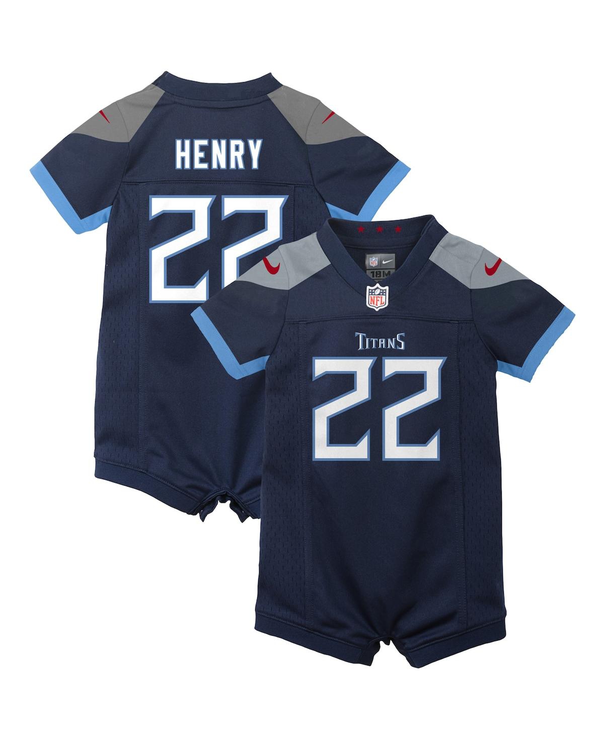 Newborn and Infant Girls and Boys Derrick Henry Navy Tennessee Titans Game Romper Jersey
