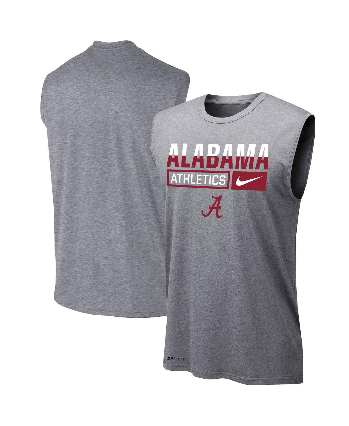 Men's Heathered Gray Alabama Crimson Tide Wordmark Drop Legend Performance Tank Top
