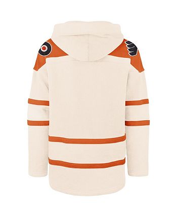 Men's '47 Cream Philadelphia Flyers Superior Lacer Pullover Hoodie