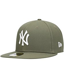Men's Olive New York Yankees Logo White 59FIFTY Fitted Hat