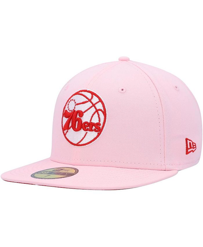 Men's New Era Pink Philadelphia 76ers Candy Cane 59FIFTY Fitted Hat