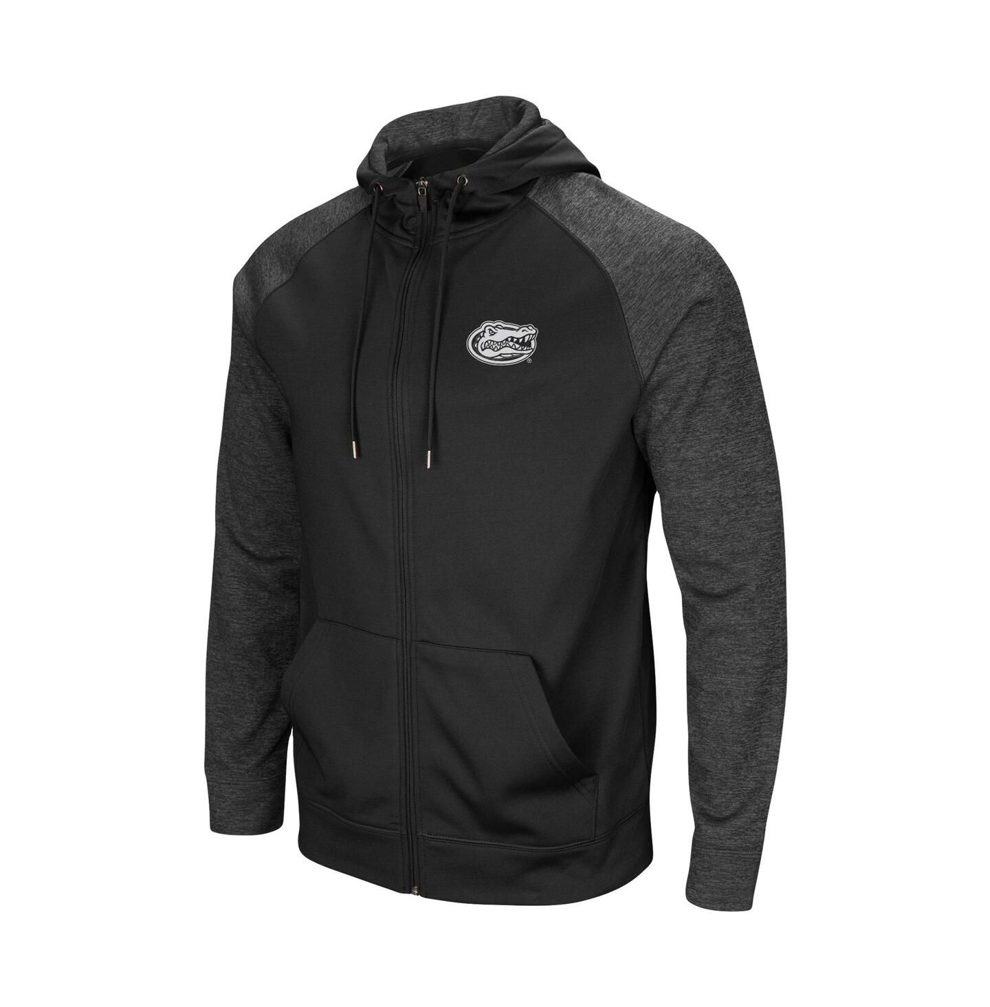 Мужское худи Colosseum Black Florida Gators Big and Tall Blackout Raglan Full-Zip — фото 3