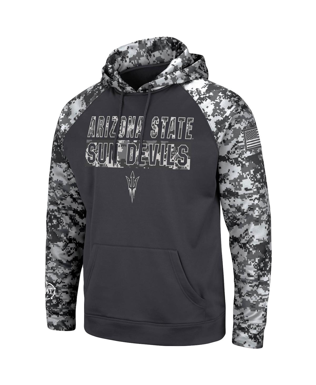 Colosseum Charcoal Arizona State Sun Devils Oht Military Appreciation Digital Camo Pullover Hoodie In Charcoal