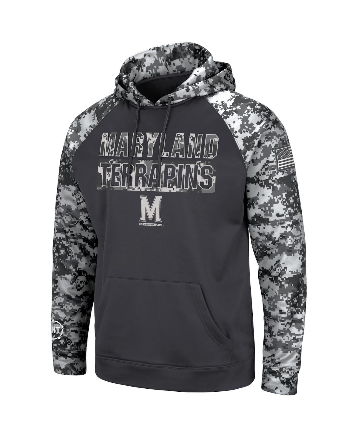 Shop Colosseum Men's Charcoal Maryland Terrapins Oht Military-inspired Appreciation Digital Camo Pullover Hoodie