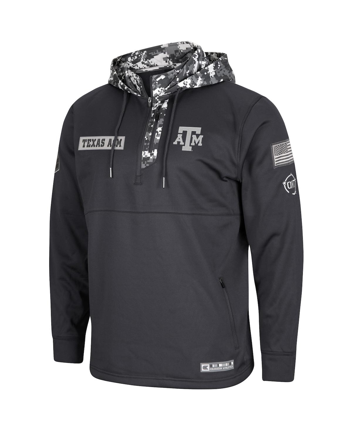 Men'sTexas A&M Aggies Oht Military-Inspired Appreciation Digi Camo Quarter-Zip Hoodie - Charcoal
