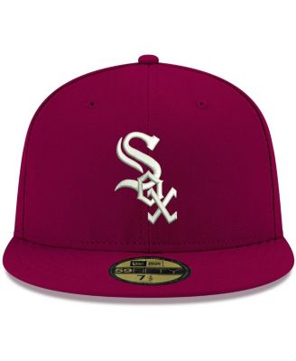 Men's Cardinal Chicago White Sox Logo White 59FIFTY Fitted Hat