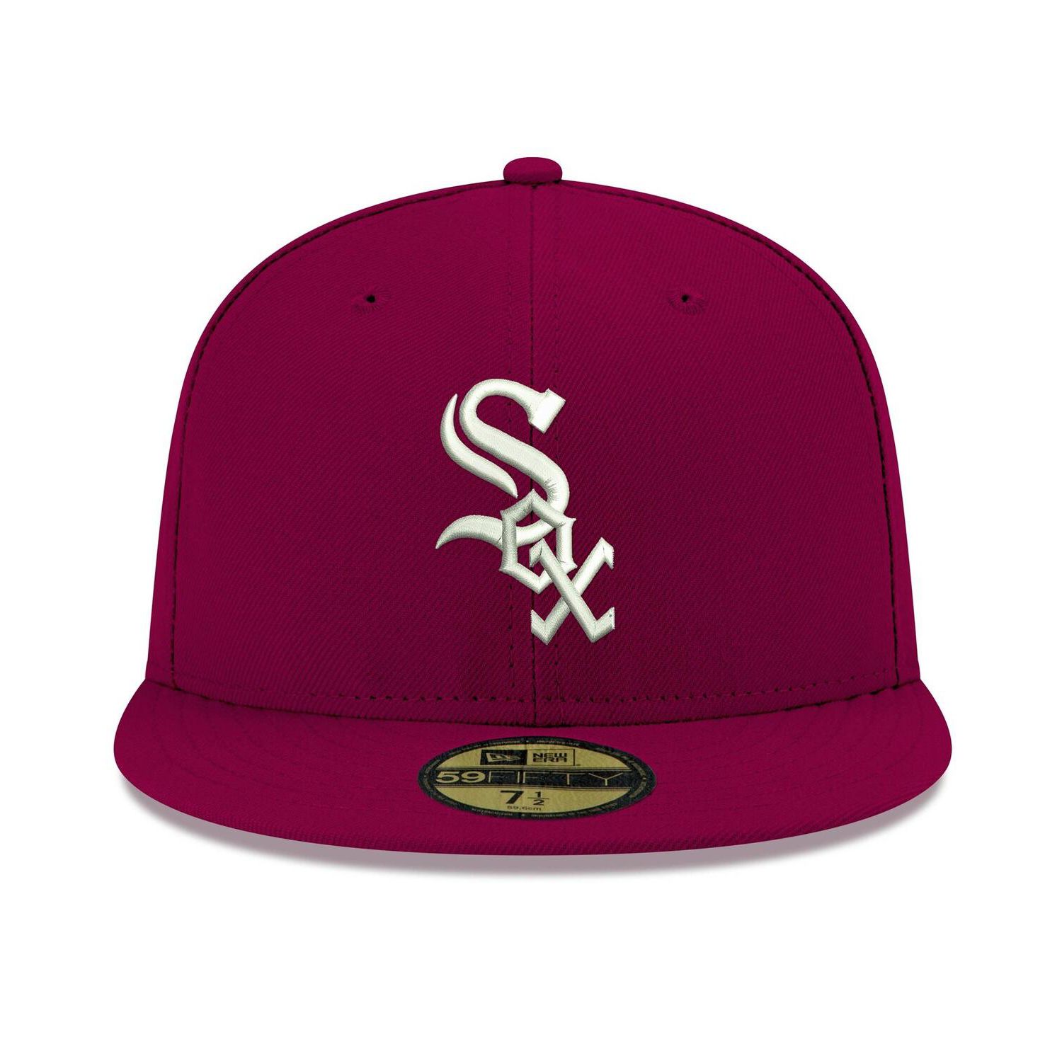 Men's Cardinal Chicago White Sox Logo White 59FIFTY Fitted Hat