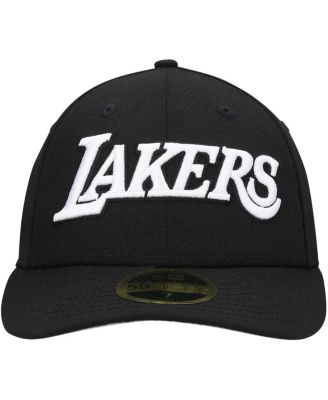 Men's Black Los Angeles Lakers Team Logo Low Profile 59FIFTY Fitted Hat