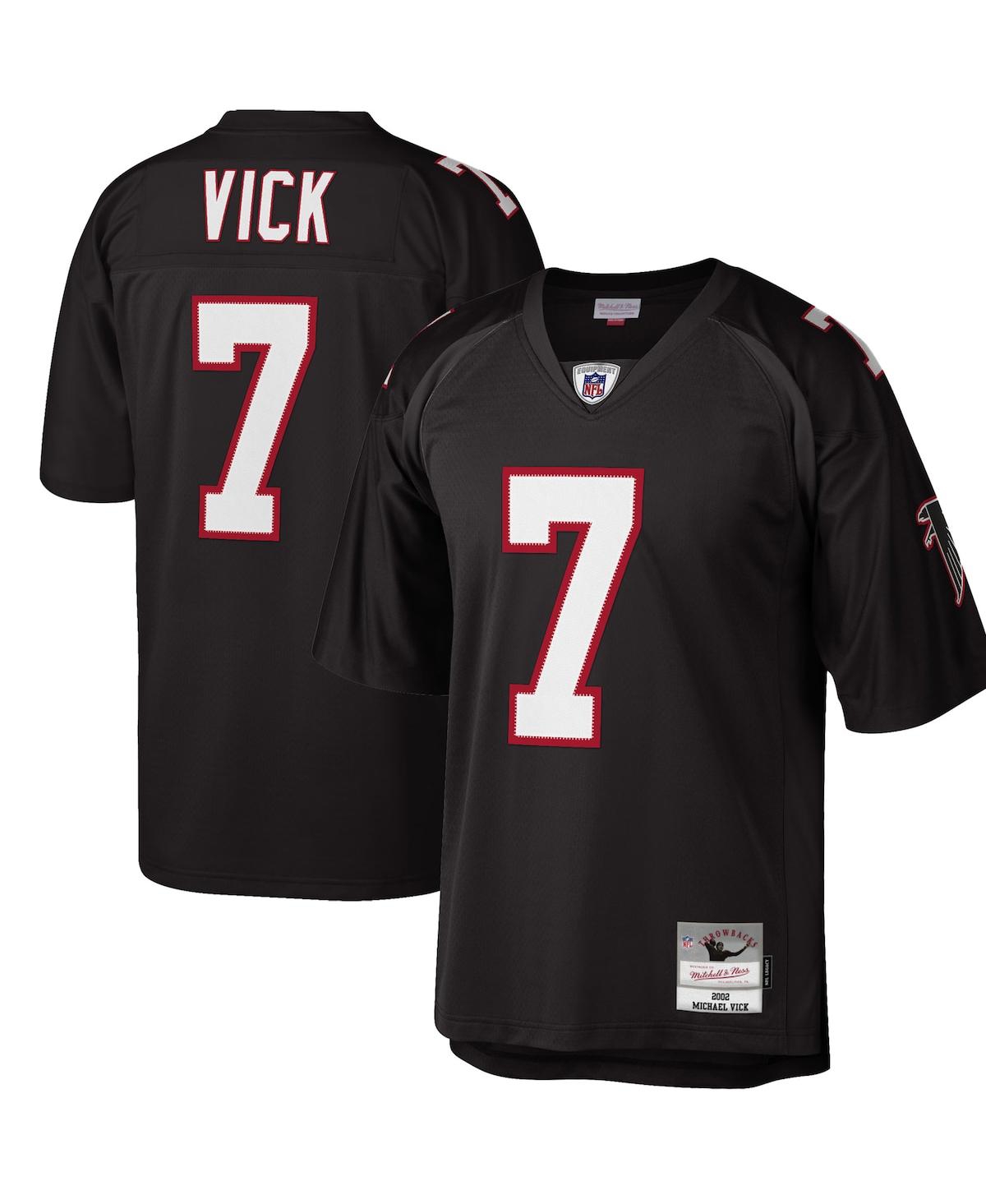 Men's Michael VickAtlanta Falcons Big and Tall 2002 Retired Player Replica Jersey - Black