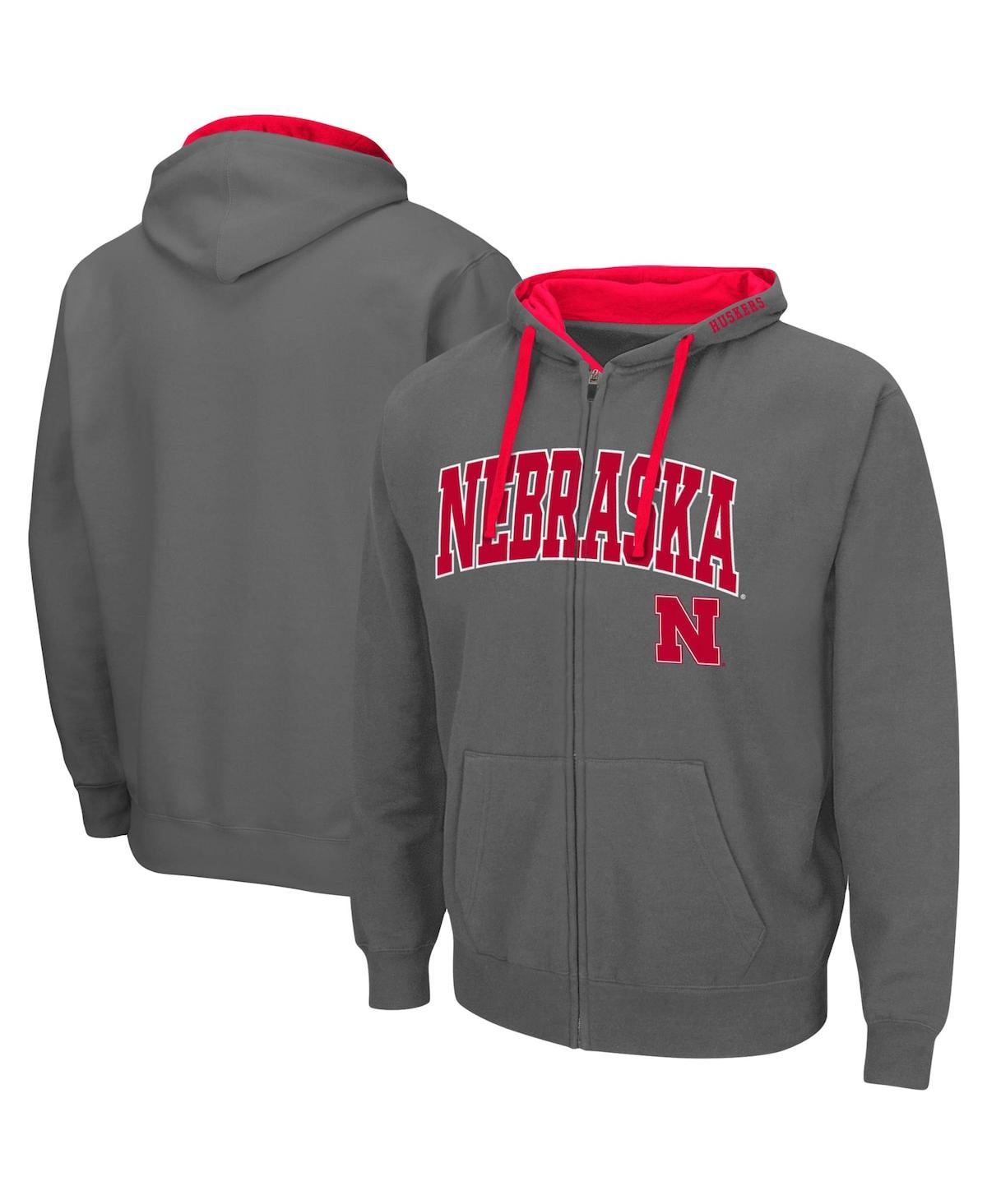 Colosseum Men's Charcoal Wisconsin Badgers Arch Logo 2.0 Full-zip Hoodie In Charcoal