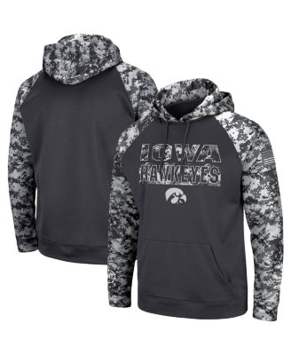 Men's Charcoal Iowa Hawkeyes OHT Military-Inspired Appreciation Digital Camo Pullover Hoodie