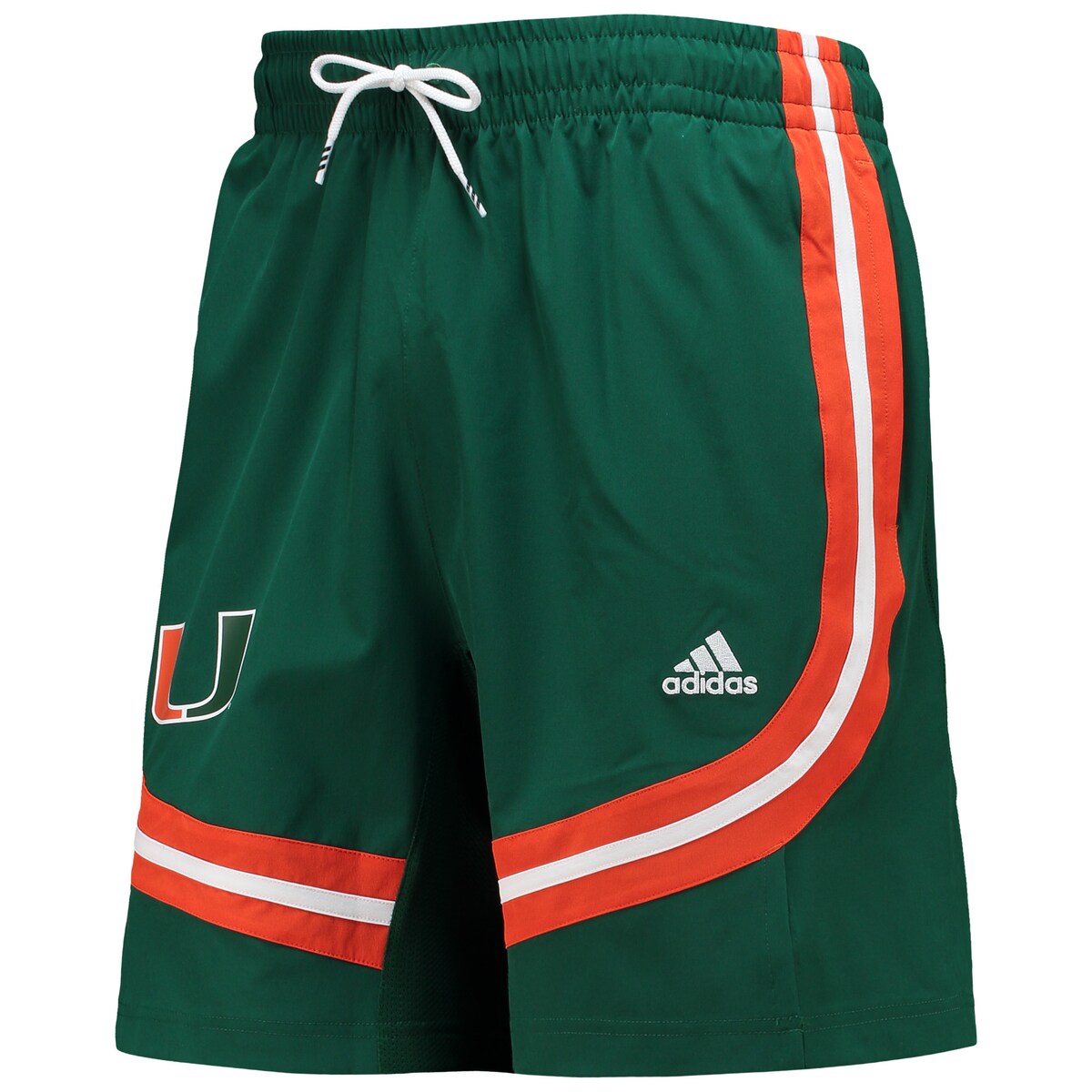 Adidas Originals Men's Green Miami Hurricanes Swingman Basketball Aeroready Shorts In Green