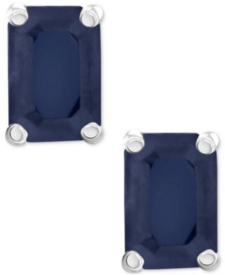 Macy's - Sapphire Stud Earrings (1-3/8 ct. t.w.) in 14k White Gold