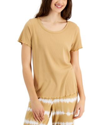 Jenni - Lettuce Edge Solid Ribbed Sleep T-Shirt