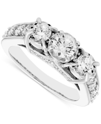 Macy's - Diamond 3-Stone Ring 1 1/2 ct. tw in 14K White Gold