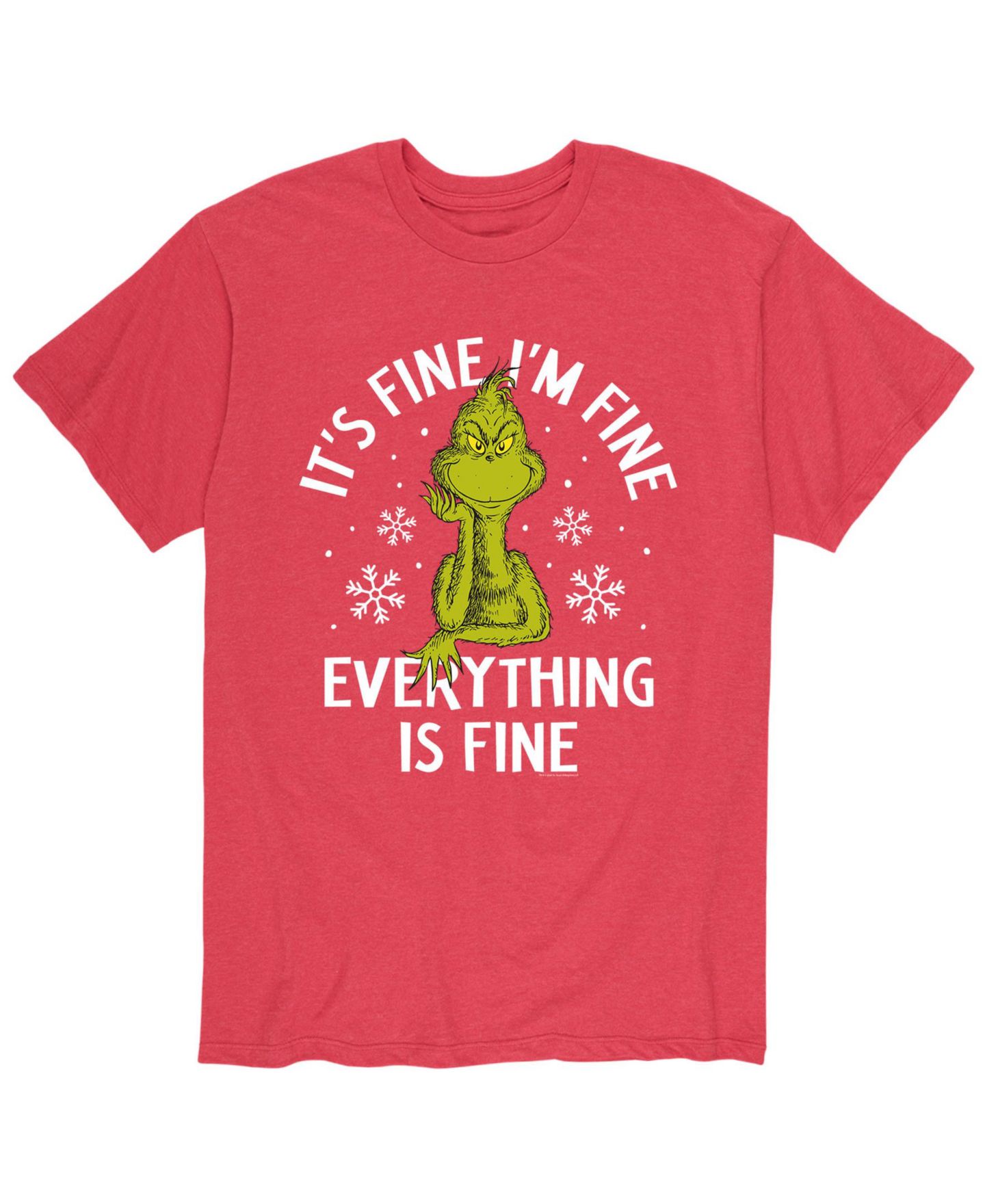 Мужская футболка AIRWAVES Dr. Seuss The Grinch It's Fine, цвет: Красный — фото 1