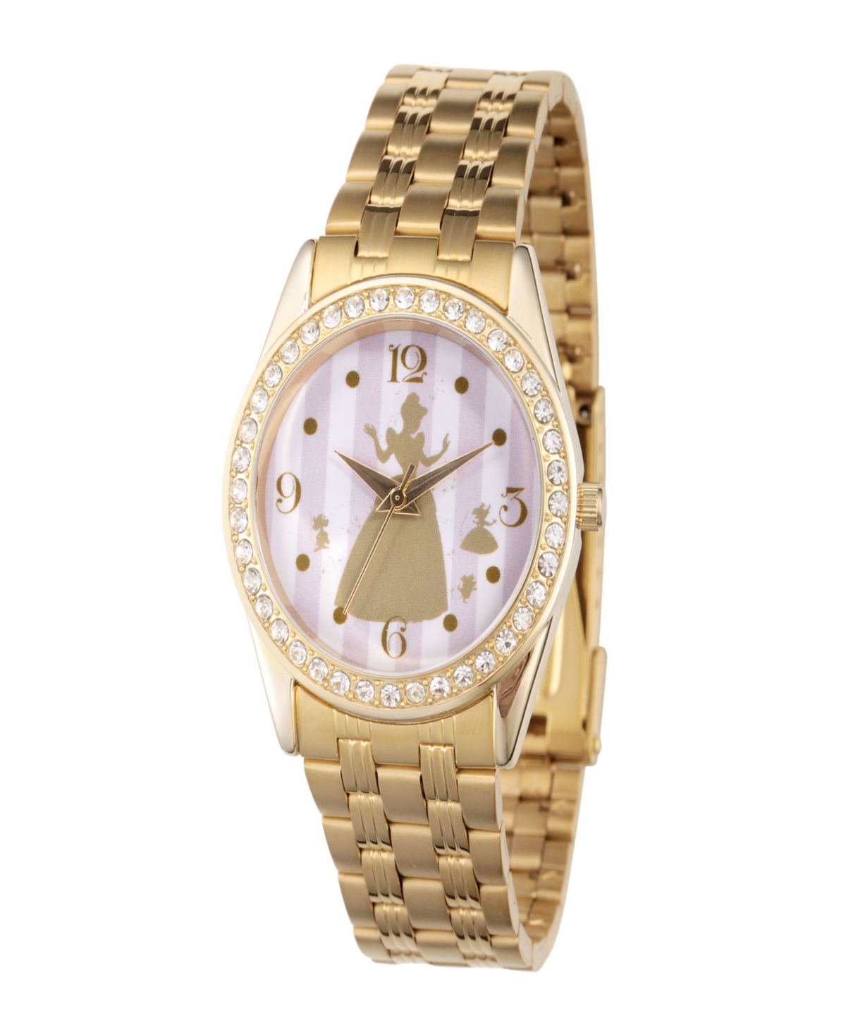ewatchfactory Women's Disney Princess Alloy Glitz Gold Tone Stainless Steel Bracelet Watch 30mm