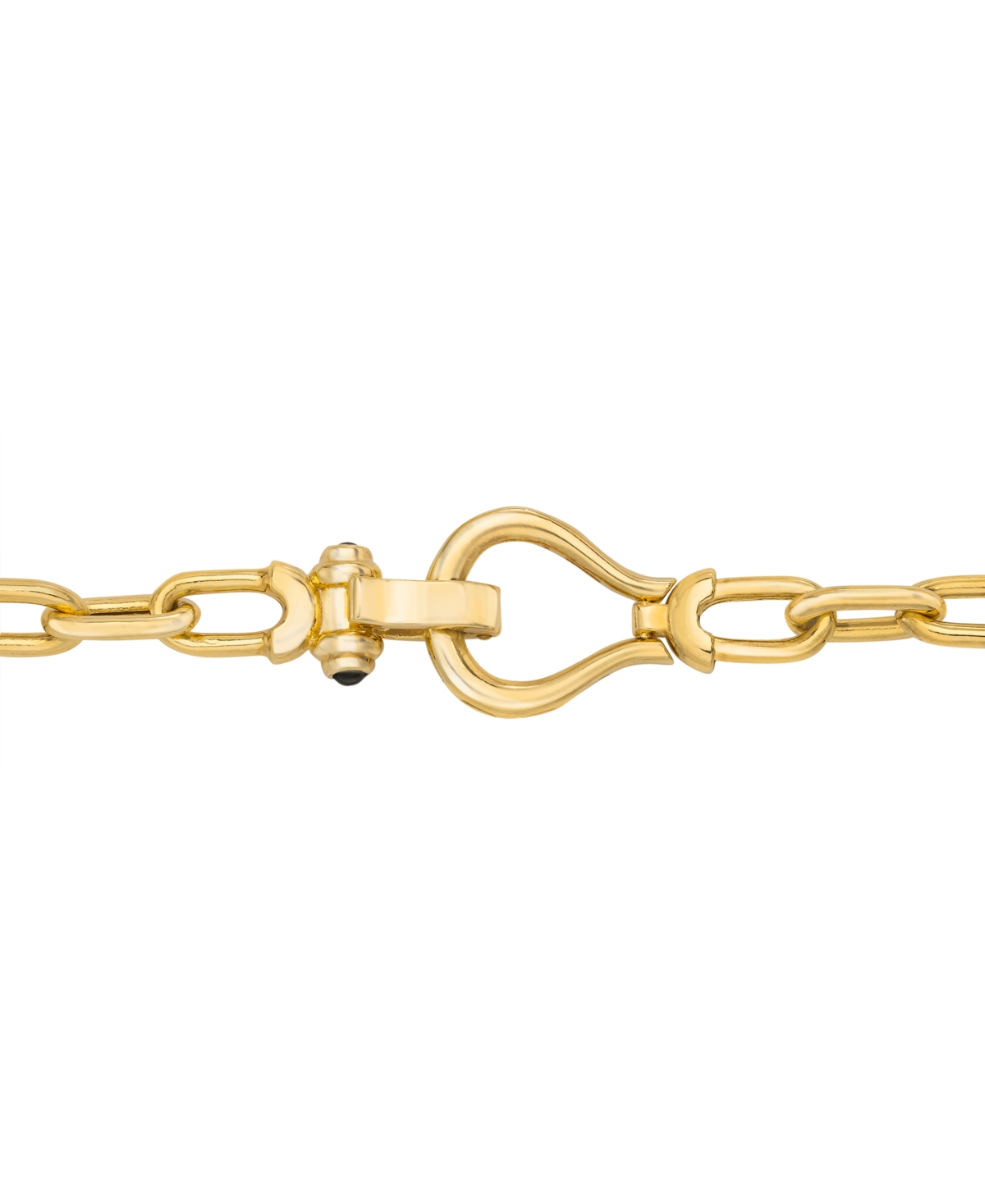 Black Spinel Horseshoe Clasp Paperclip Link 18