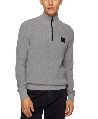 boss zip neck sweater