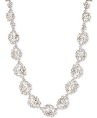 Givenchy - Silver-Tone Crystal Cluster Collar Necklace, 16" + 3" extender