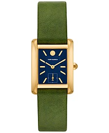 Women's The Eleanor Green Leather Strap Watch 24mm