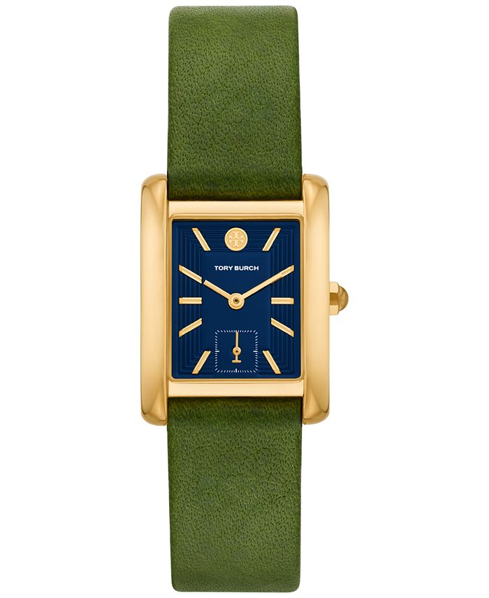 Tory Burch Women's The Eleanor Green Leather Strap Watch 24mm & Reviews -  All Watches - Jewelry & Watches - Macy's