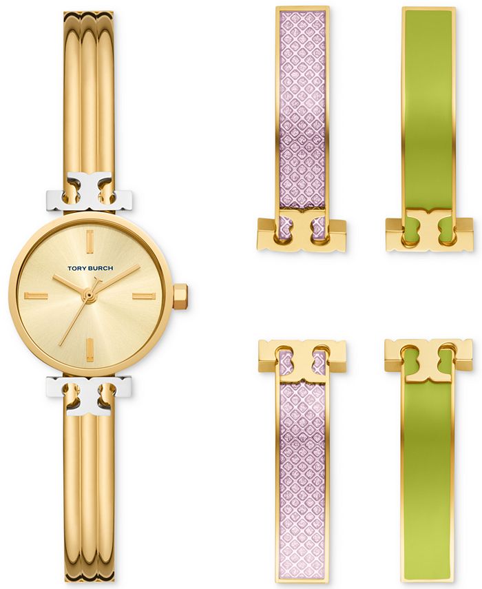 Reva Bangle Watch Gift Set, Gold-Tone Stainless Steel/Multi-Color: Women's  Designer Strap Watches