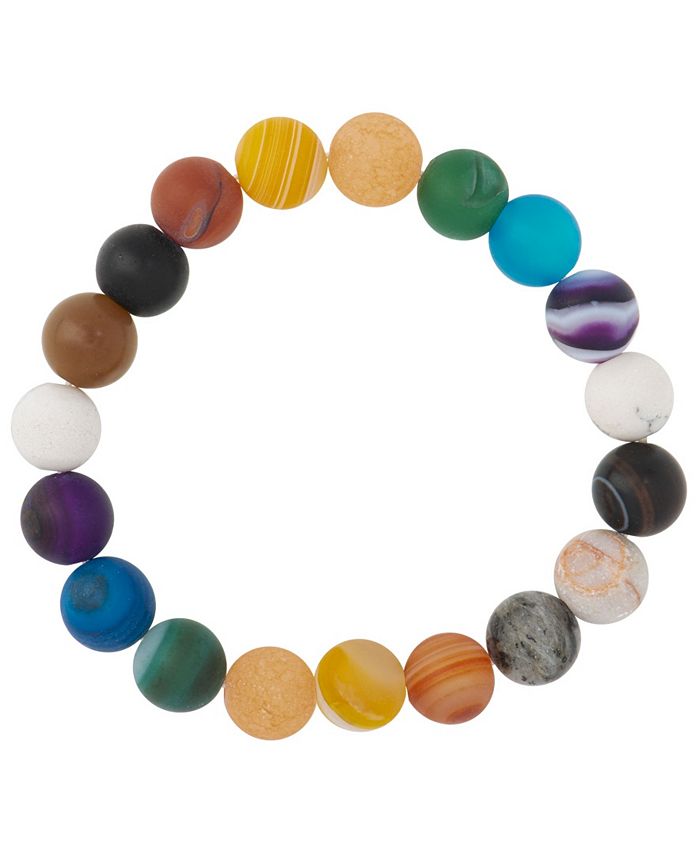 Macy's Multi Color Satin and Matte Bead Stretch Bracelet Macy's