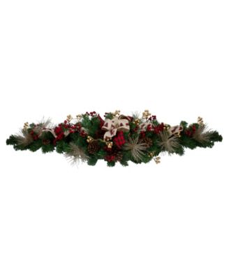 52" Berries and Bows Unlit Artificial Christmas Swag
