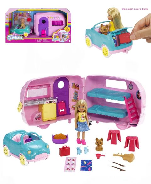 Детские куклы Barbie Toys, Camper Playset with Chelsea Doll, Toy Car and Accessories
