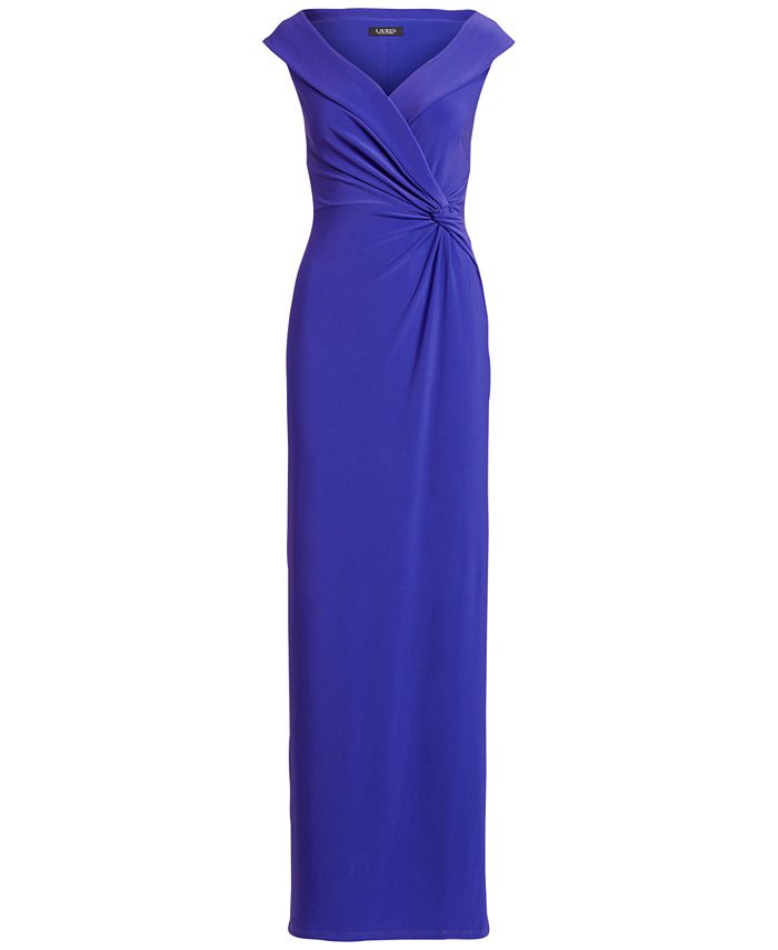 Lauren Ralph Lauren Jersey Off-the-Shoulder Gown - Macy's