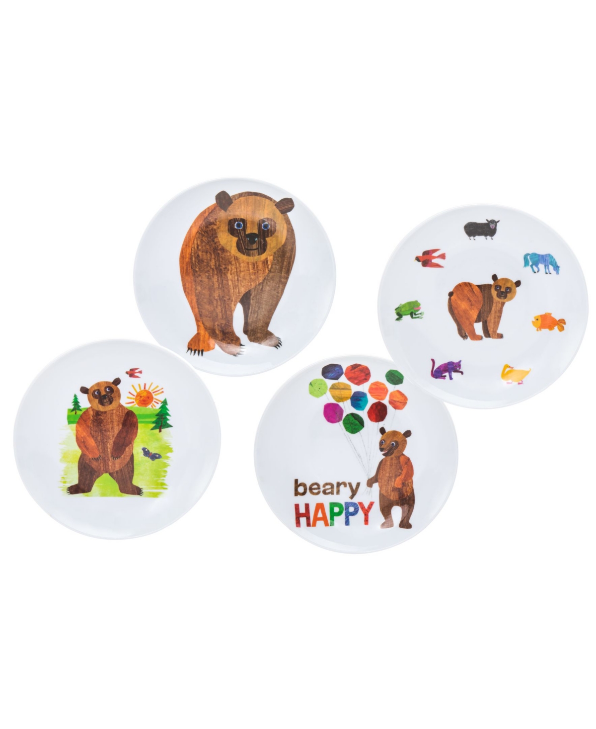 The World of Eric Carle, Brown Bear Plate, Set of 4 - White