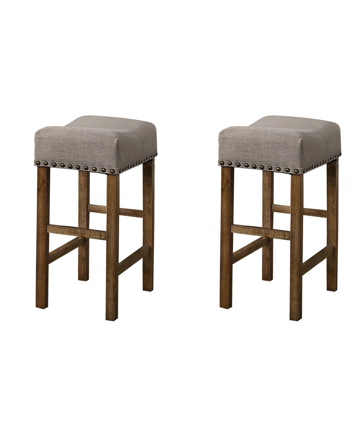 Best Master Furniture Janet Driftwood Transitional Counterheight Stools, Set Of 2 In Antique Natural Oak