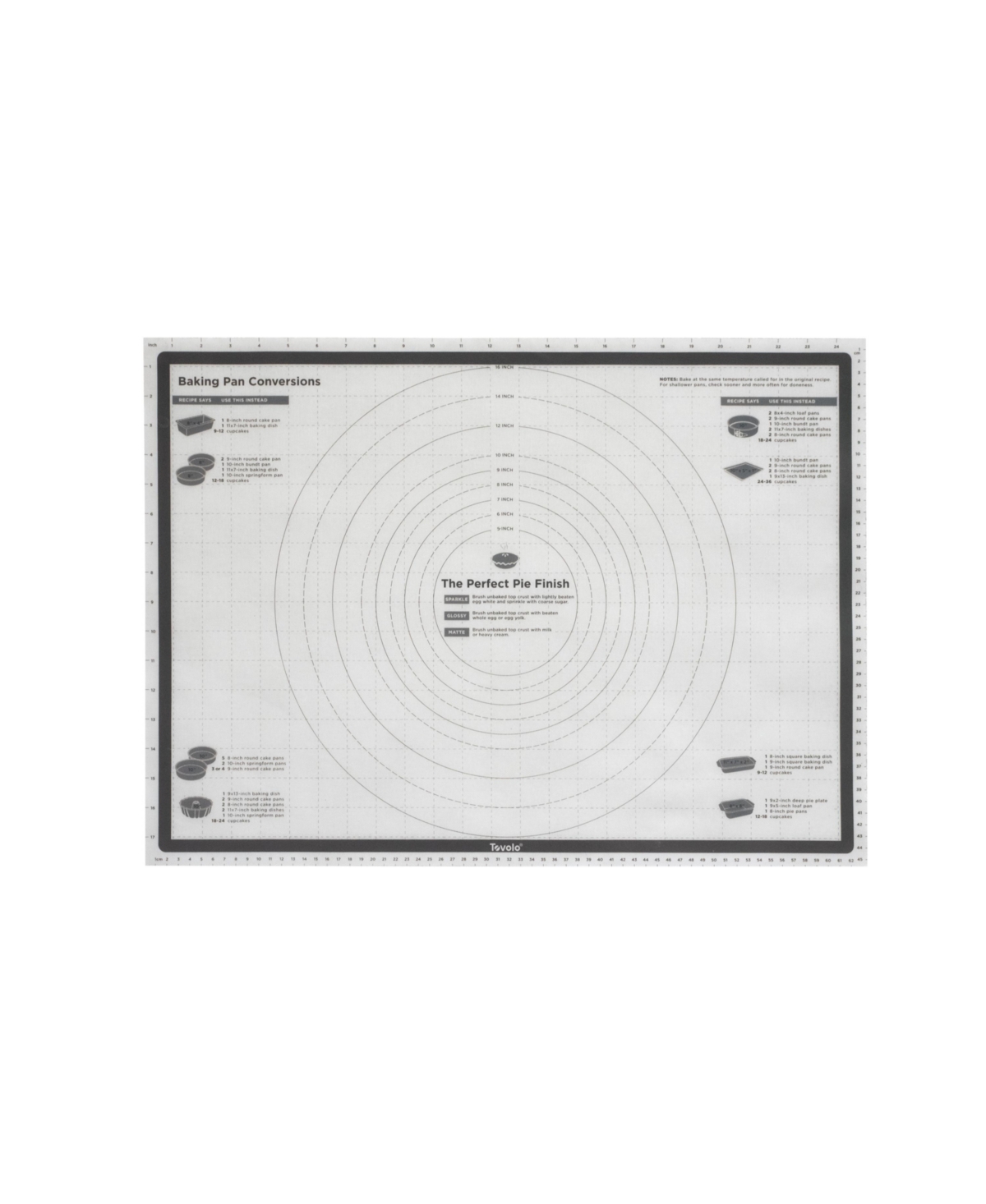 TOVOLO TRUEBAKE SILICONE PASTRY MAT WITH REFERENCE MARKS