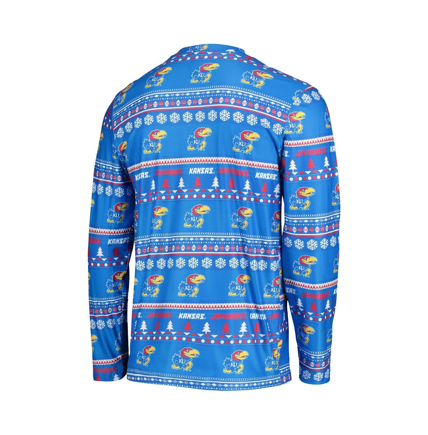 Мужская пижама Concepts Sport Kansas Jayhawks Ugly Sweater: футболка и штаны, Royal — фото 2
