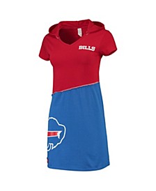 Women's Red, Royal Buffalo Bills Hooded Mini Dress